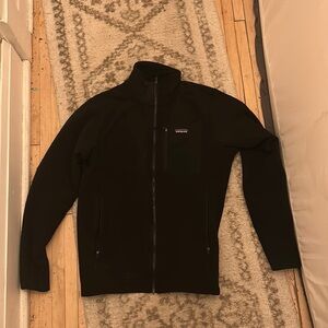 Patagonia black full zip waffle print